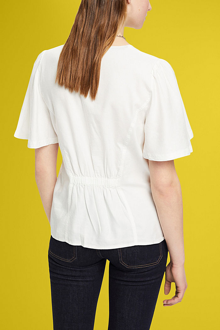 繫扣式束腰女裝恤衫, 白色, detail-asia image number 3