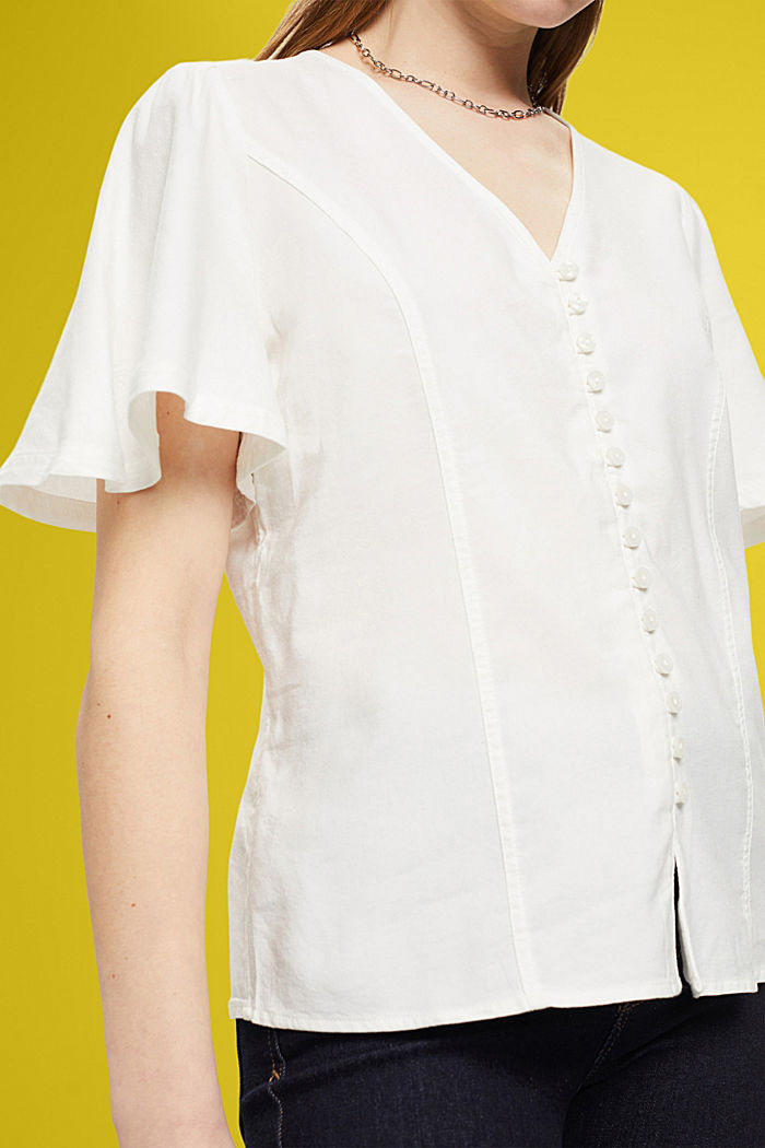 Waisted blouse with buttons, OFF WHITE, detail-asia image number 2