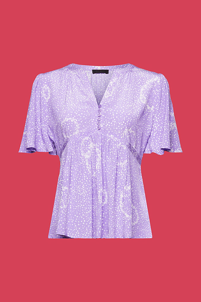 ‌繫帶短袖女裝恤衫, 紫色, detail-asia image number 6