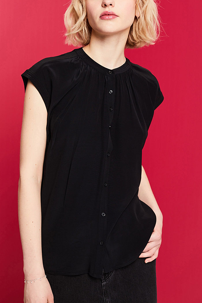 短袖女裝恤衫, 黑色, detail-asia image number 0