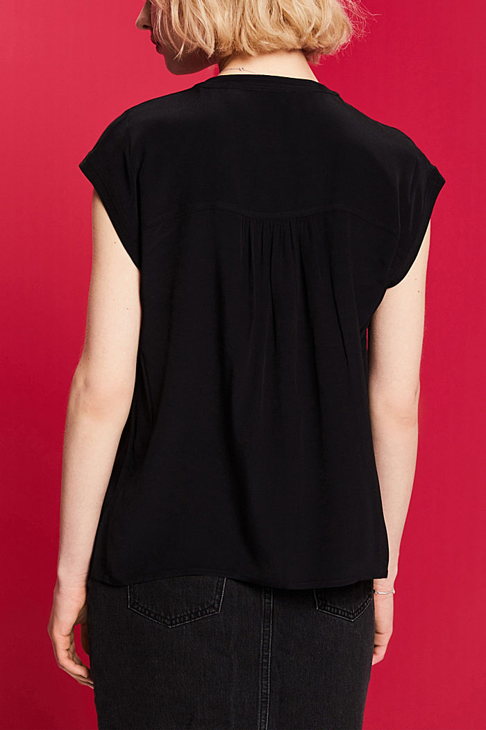 短袖女裝恤衫, 黑色, detail-asia image number 3