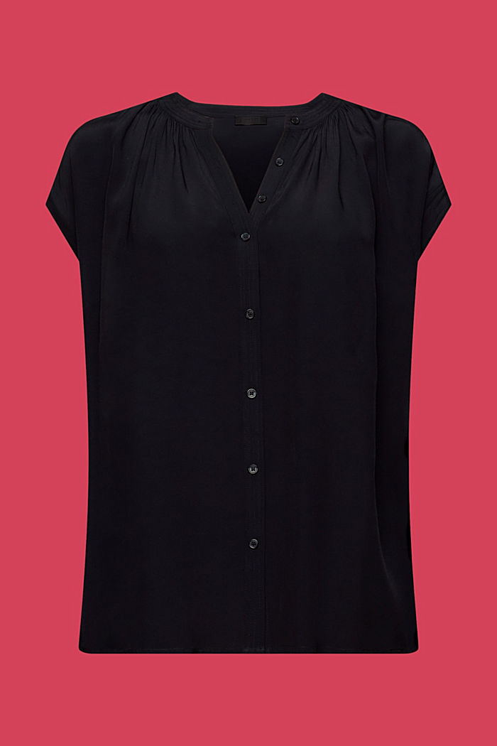 短袖女裝恤衫, 黑色, detail-asia image number 5