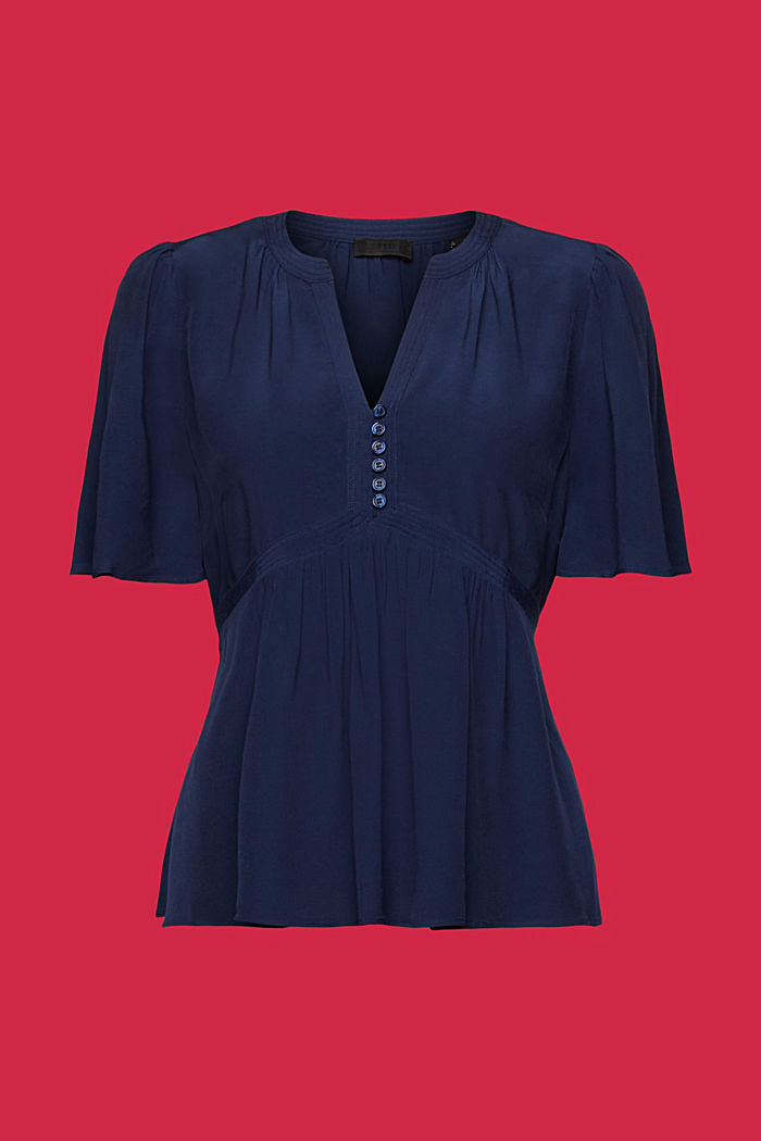 ‌繫帶短袖女裝恤衫, 海軍藍, detail-asia image number 6
