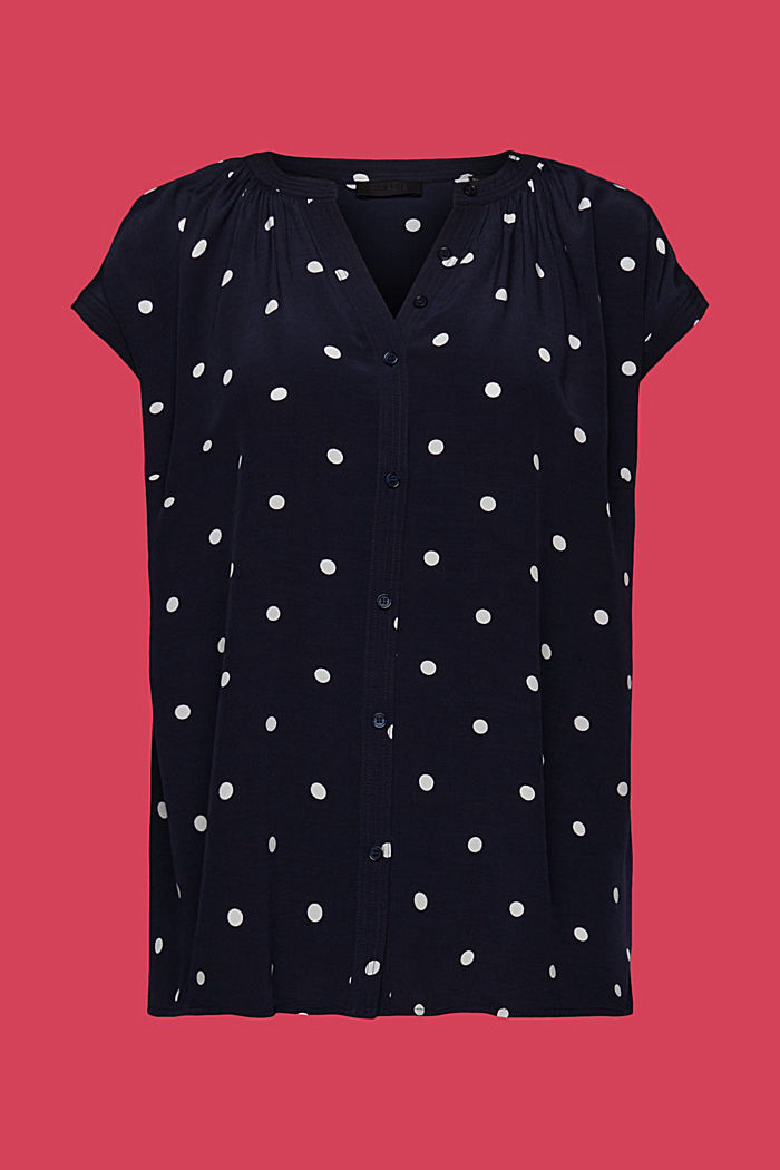 印花短袖女裝恤衫, 海軍藍, detail-asia image number 6