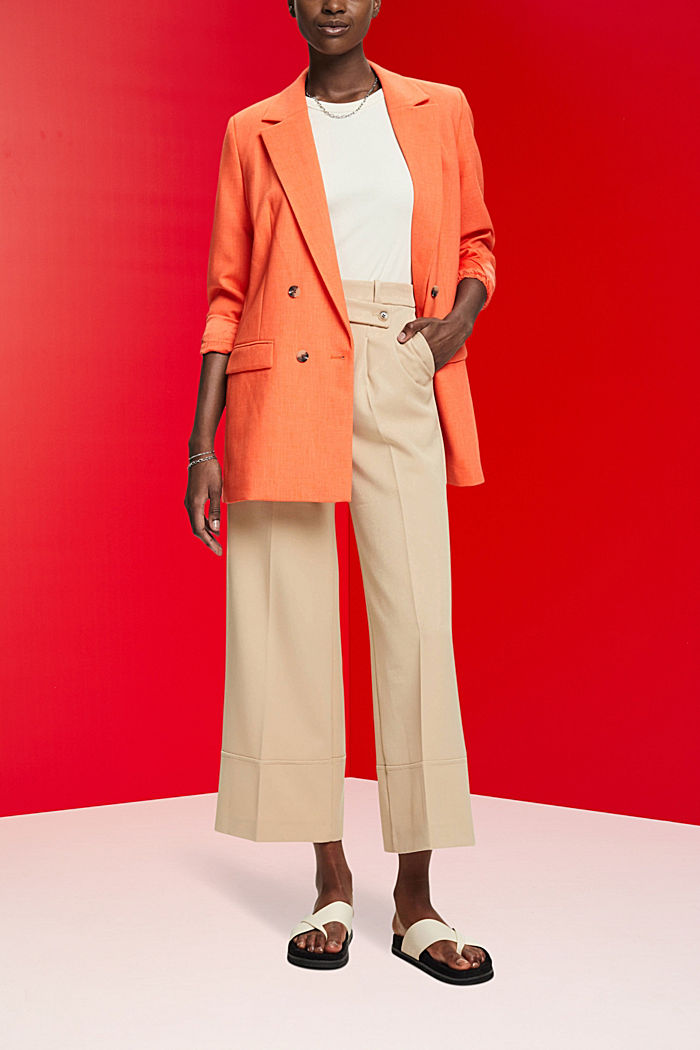 超大廓形雙排扣西裝外套, 橙紅色, detail-asia image number 1