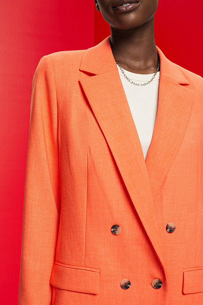 超大廓形雙排扣西裝外套, 橙紅色, detail-asia image number 2