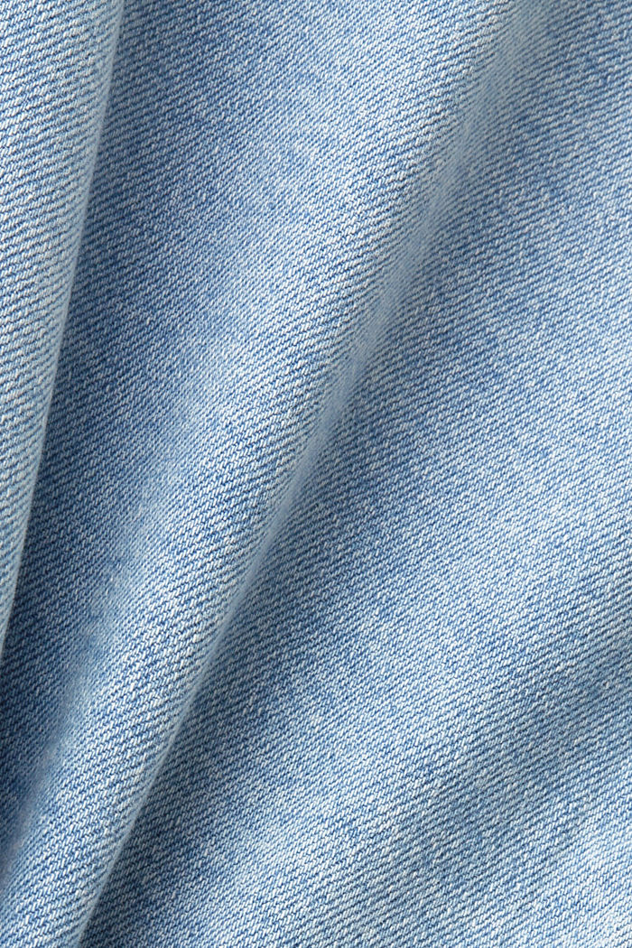 Cropped denim jacket with frayed trim, BLUE LIGHT WASHED, detail-asia image number 4