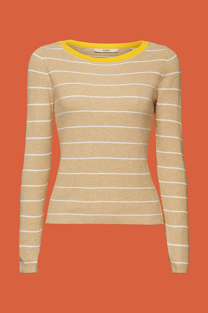 Striped knitted cotton jumper
