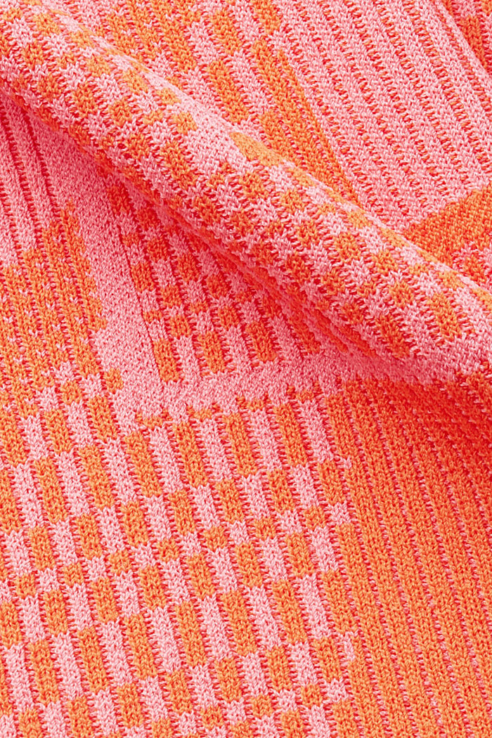 短袖提花羅紋毛衣, 橙紅色, detail-asia image number 4