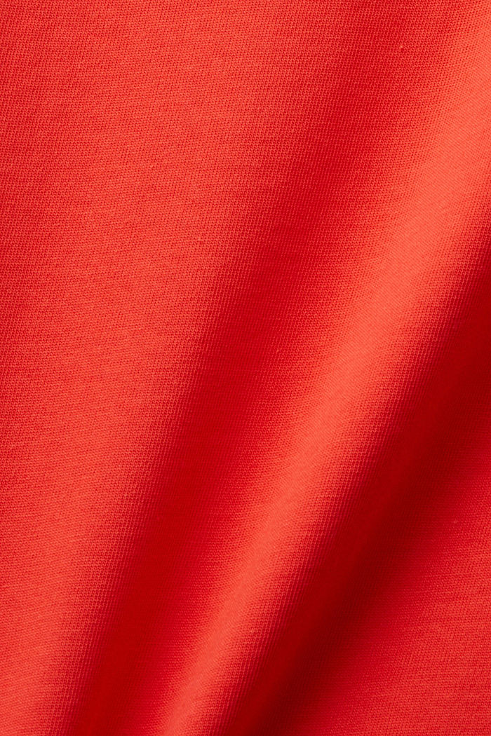刺繡心形圖案有機棉T恤, 橙紅色, detail-asia image number 6