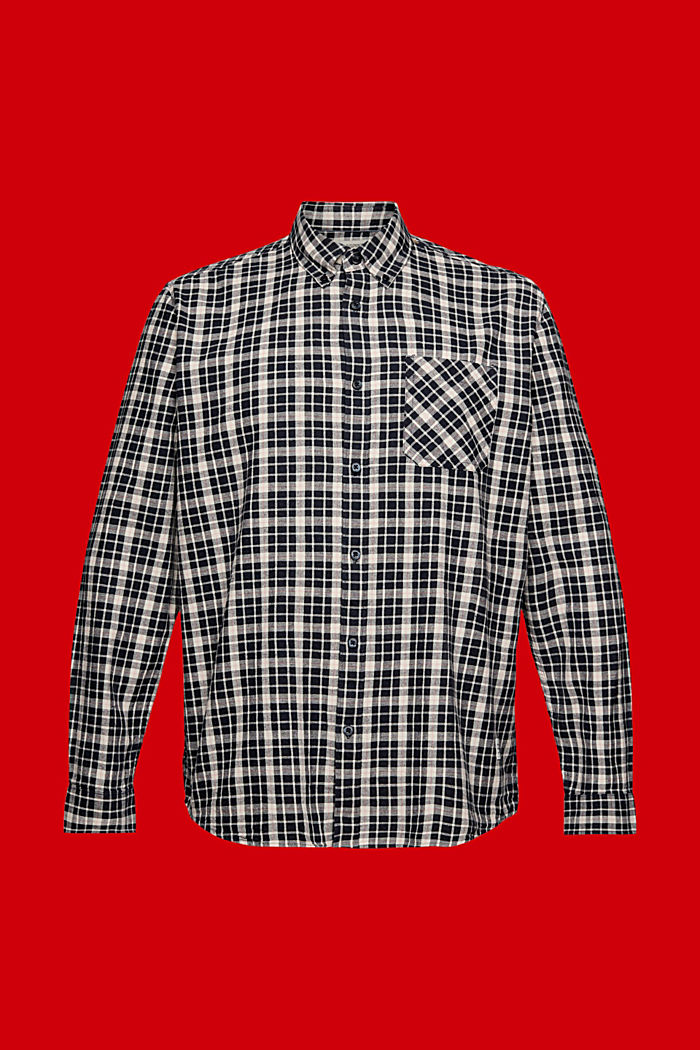 Sustainable cotton chequered shirt, NAVY, detail-asia image number 6