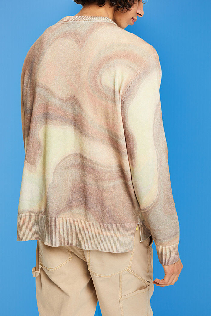 Woven cotton jumper with all-over pattern, LIGHT TAUPE, detail-asia image number 3