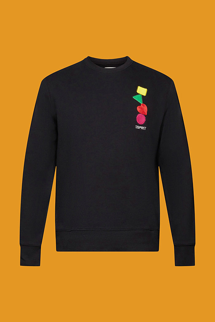 Sweatshirt with embroidered geometric heart motif