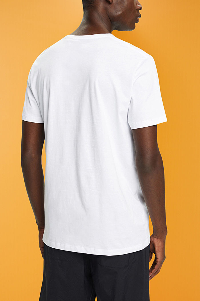 Cotton t-shirt with front print, WHITE, detail-asia image number 1