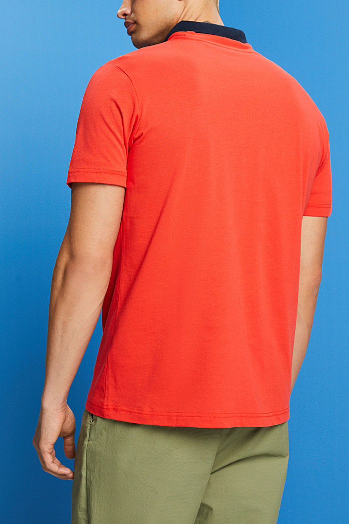 「LOVE」字樣幾何印花有機棉T恤, 橙紅色, detail-asia image number 3
