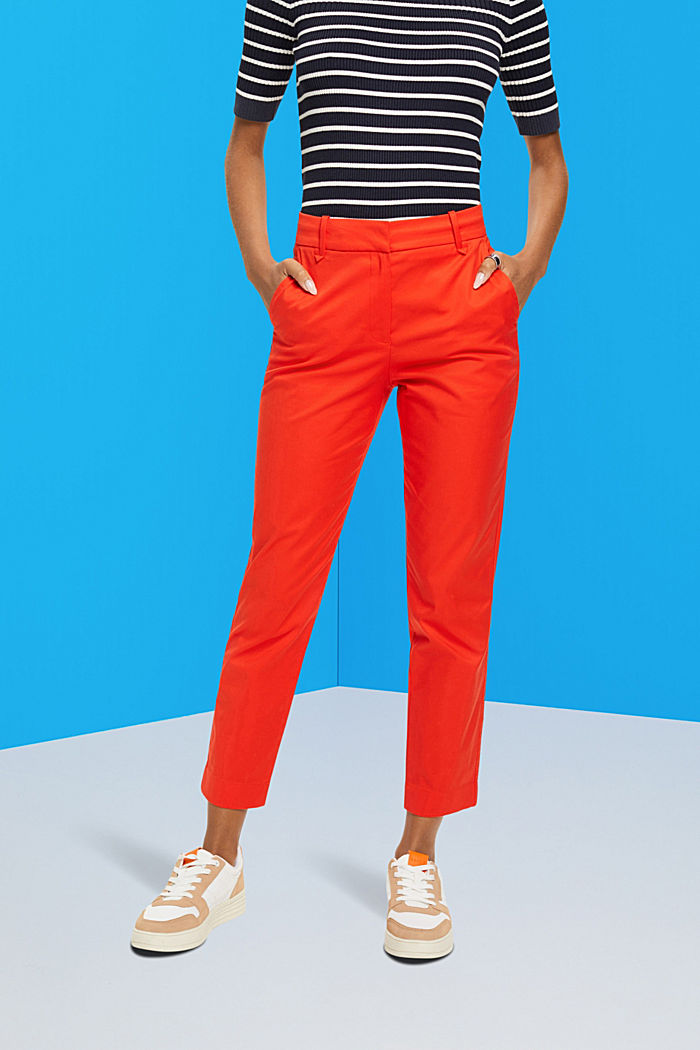 High-rise slim fit trousers, ORANGE RED, detail-asia image number 0