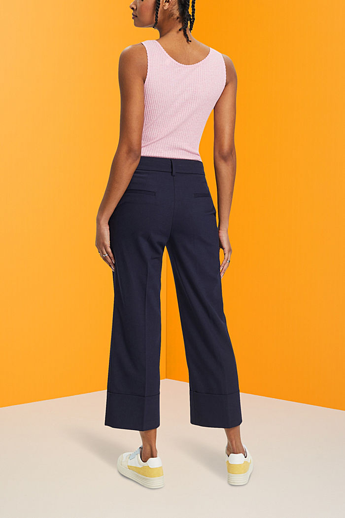 Cropped twill trousers, NAVY, detail-asia image number 3