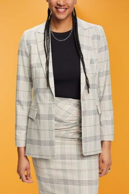 Checked single-button blazer blazer