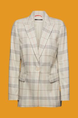 Checked single-button blazer blazer