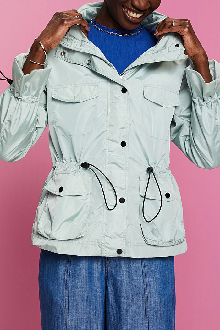 Recycled: rain jacket with a hood