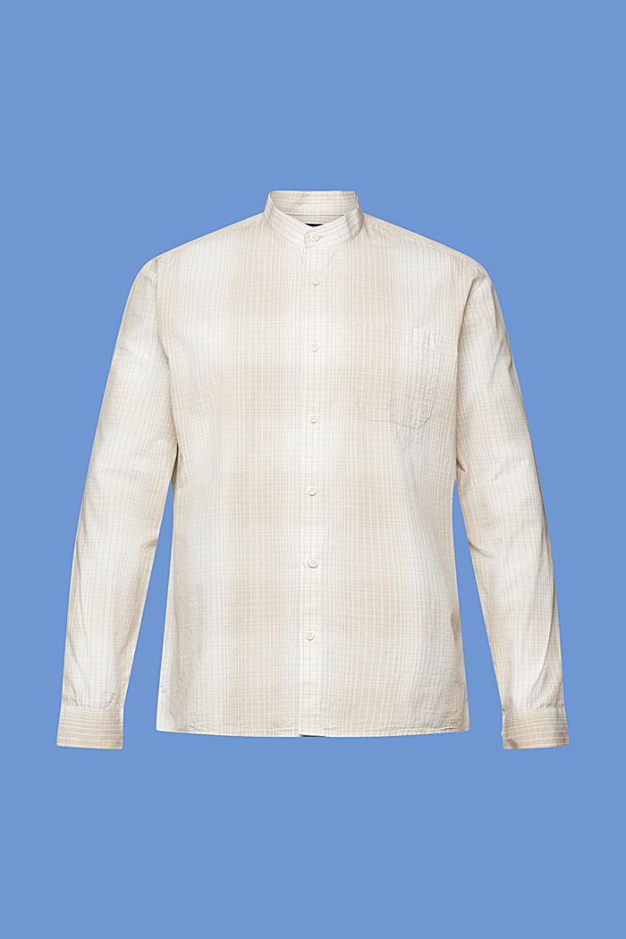 만다린 칼라 옴브레 셔츠, LIGHT TAUPE, detail-asia image number 5