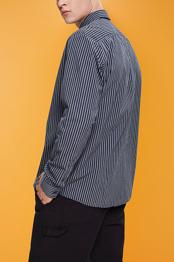Striped sustainable cotton shirt, NAVY, detail-asia image number 3