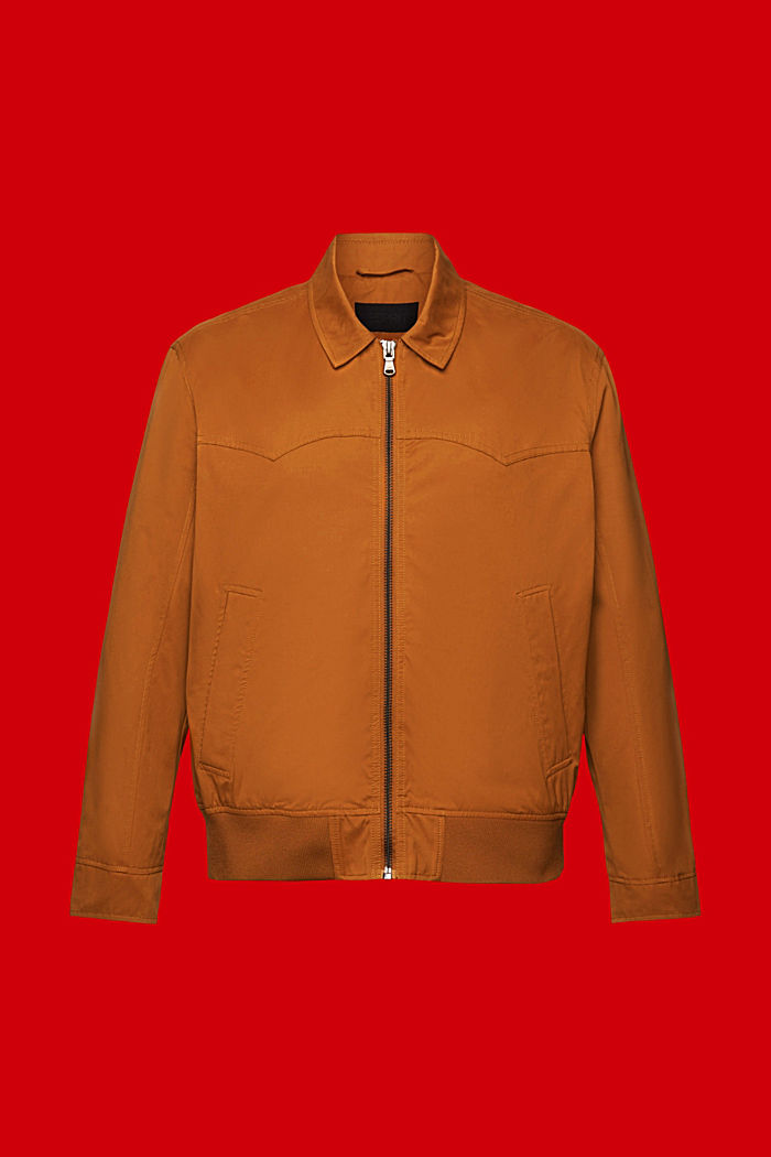 Bomber jacket with turn-down collar