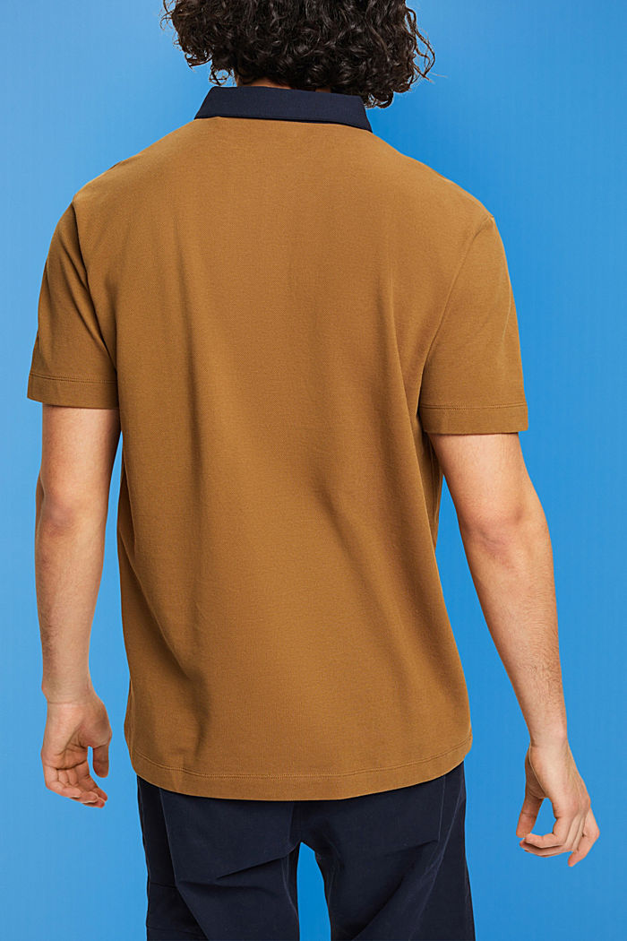 Cotton pique polo shirt, PALE KHAKI, detail-asia image number 3