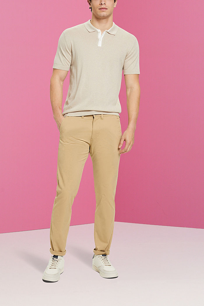 Blended TENCEL and sustainable cotton polo shirt, LIGHT TAUPE, detail-asia image number 4
