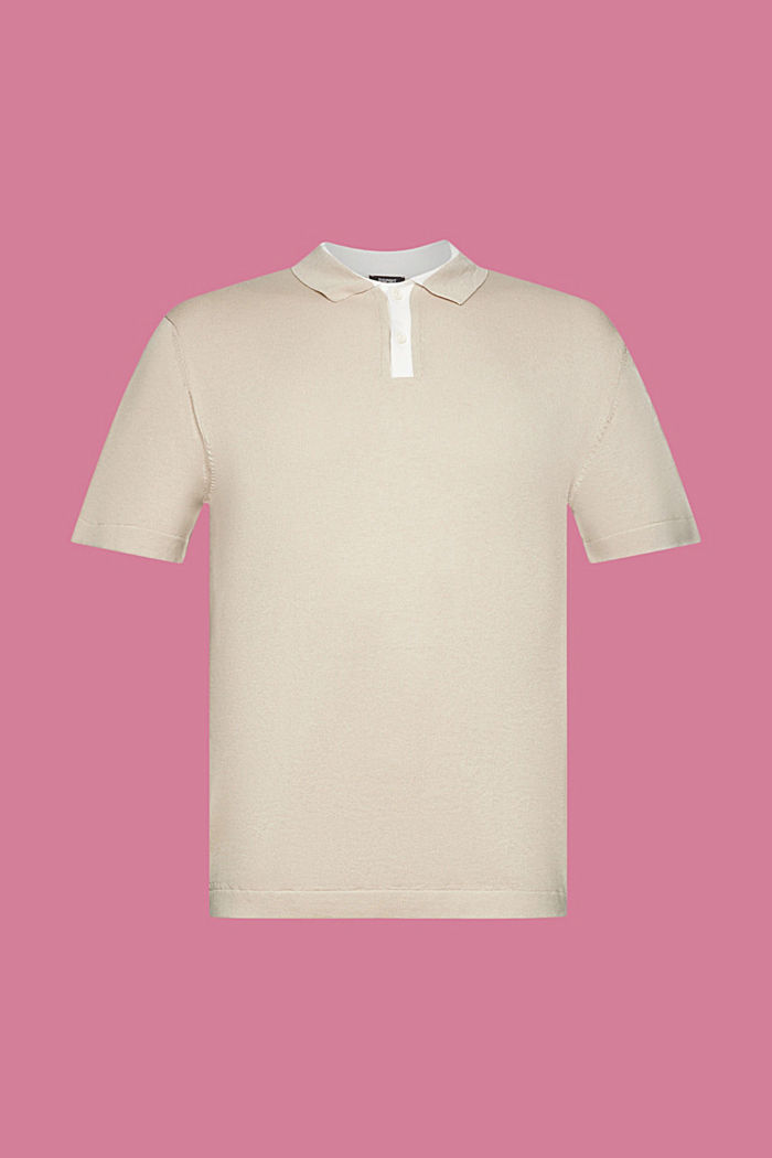 Blended TENCEL and sustainable cotton polo shirt, LIGHT TAUPE, detail-asia image number 6