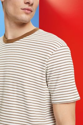 리브드 스트라이프 티셔츠, PALE KHAKI, detail-asia image number 2