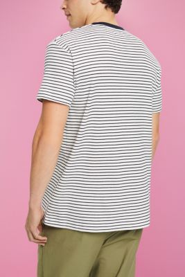 Ribbed and striped T-shirt, NAVY, detail-asia image number 3