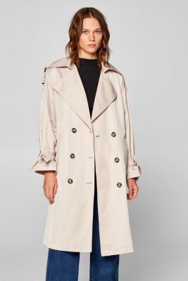 Esprit - Smooth trench coat with feminine details at our Online Shop