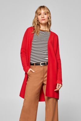 Esprit Lang vest met ribstructuur, 100 katoen kopen in de online shop