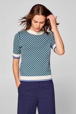 Esprit Short sleeve jumper with a jacquard pattern at our Online Shop