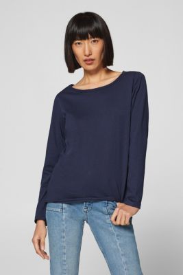 Esprit - Long sleeve top with organic cotton, 100% cotton at our Online ...