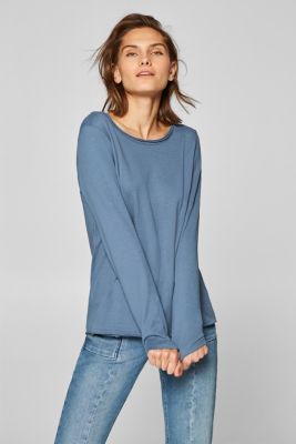 Esprit Long sleeve top with organic cotton, 100 cotton at our Online