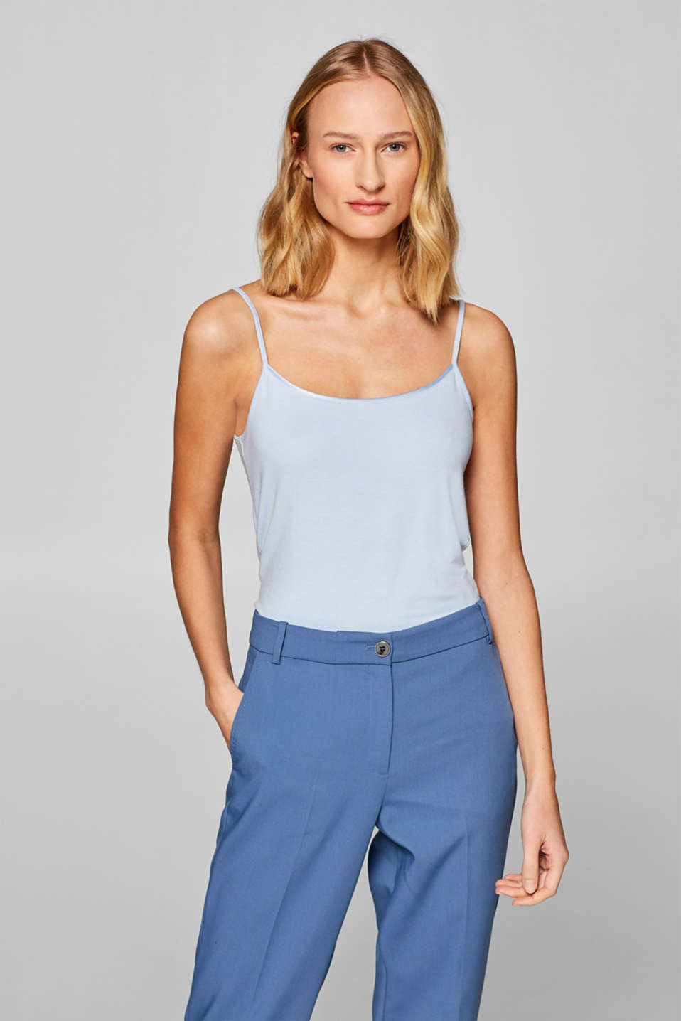 Esprit - Stretch top with spaghetti straps at our Online Shop