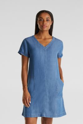 Esprit - Made of TENCEL™: V-neck dress at our Online Shop