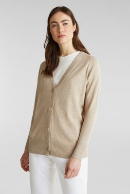 Esprit Med hør cardigan med Vudskæring i Esprits
