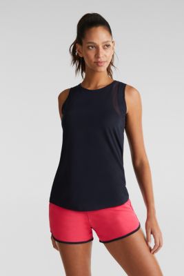 Esprit - Sleeveless top with mesh inserts at our Online Shop
