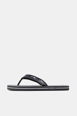 esprit black flip flops