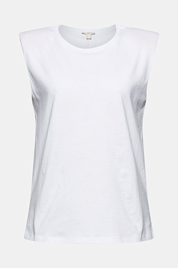 T-shirt à épaulettes, 100 % bio coton, WHITE, detail image number 8