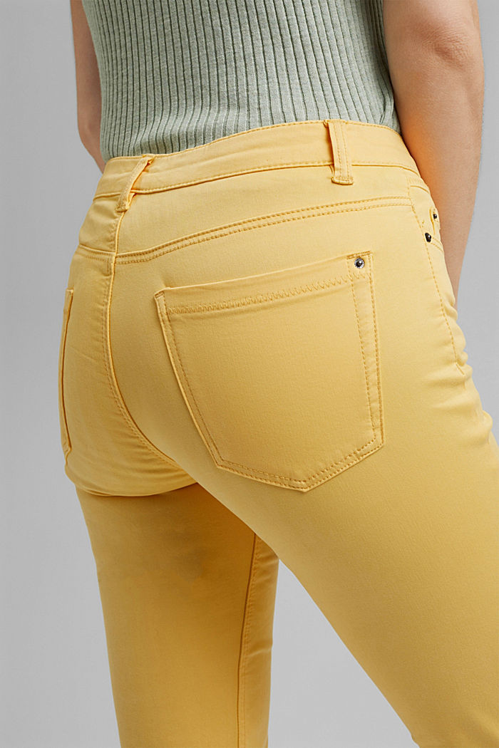 Pantalón capri con componente elástico muy cómodo, SUNFLOWER YELLOW, detail image number 2