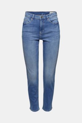 Stretchjeans met splitten, biologisch katoen