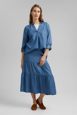 Van TENCEL&trade;: midirok met denim look