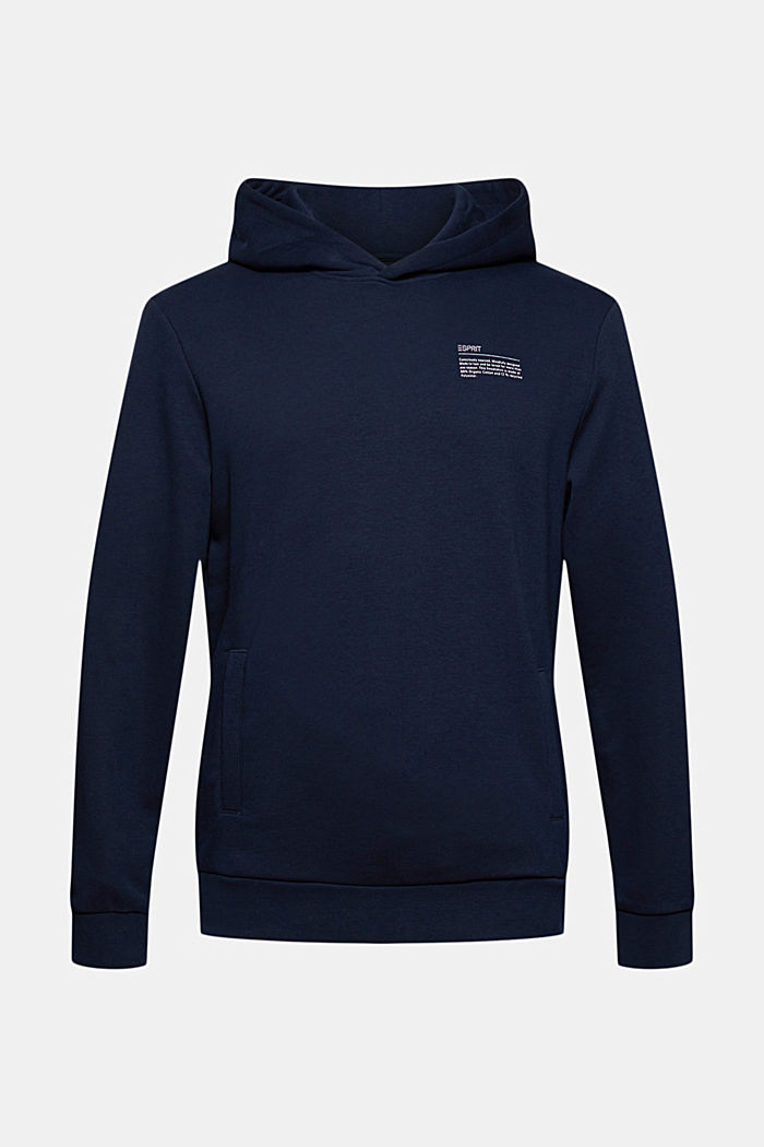 Recycled: hoodie containing organic cotton, NAVY, overview
