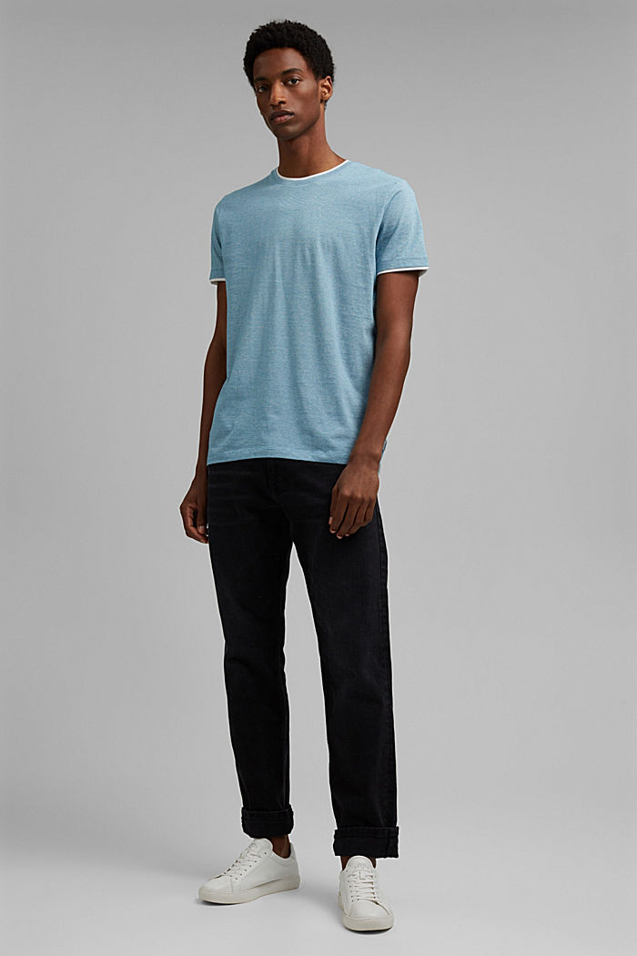 Layer-Jersey-Shirt, 100% Bio-Baumwolle, PETROL BLUE, detail image number 2