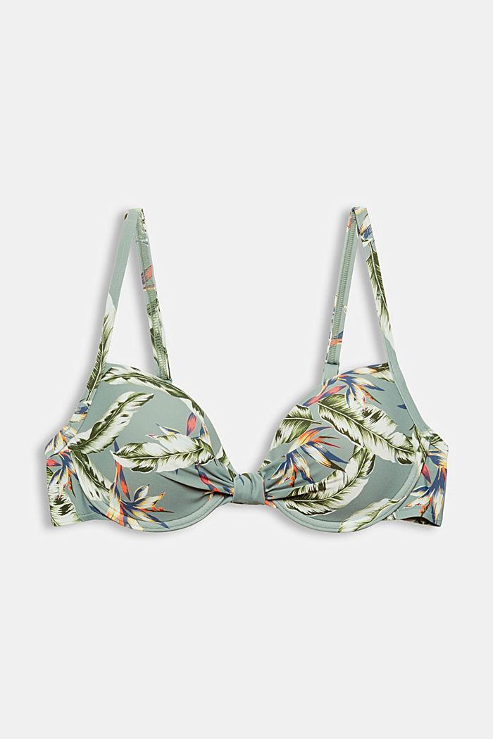 Recycled: push-up top with a tropical print