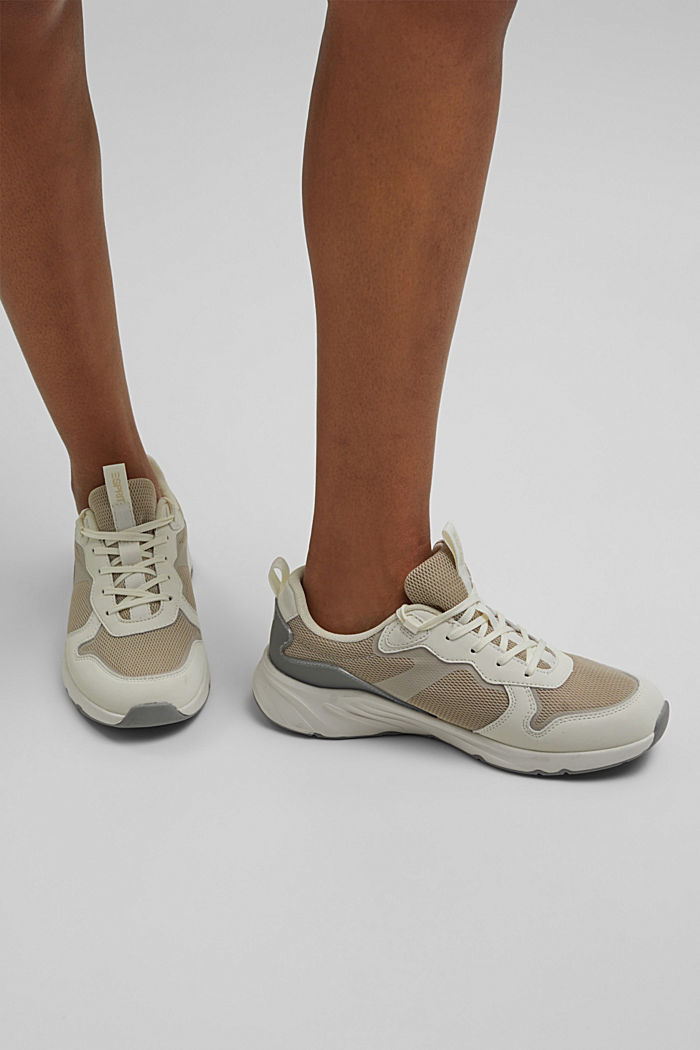 Trainers in a mix of materials, CREME, detail image number 3